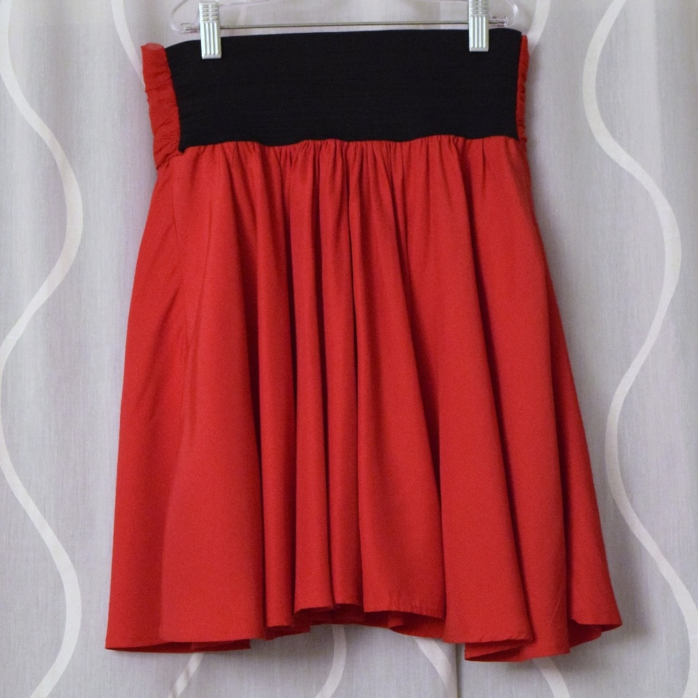 Vintage Red Salsa Dancing High Waisted Flare Circle Skirt | Size XS